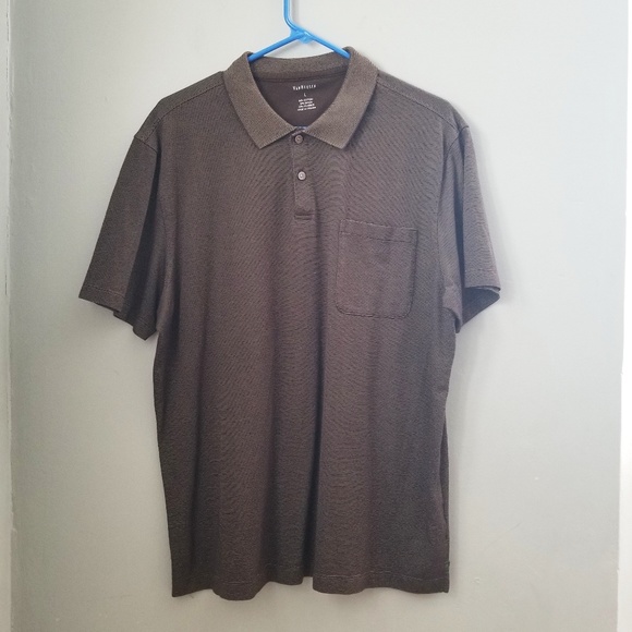 Van Heusen | Shirts | Van Heusen I Mens Brown Striped Large Polo Shirt ...